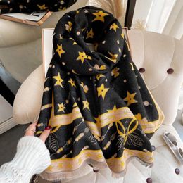 Brand Designer Letter Printing Scarf Womens Scarves Classic Pure Cotton Cashmere Scarfs Luxury High Quality Flower Blanket Autumn 264y