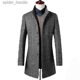 Men's Wool Blends Woollen 78% Overcoat Men Brand-Clothing High Quality Mens Wool Coat Men Jacket New Mandarin Collar Mens Coats Overcoats WUJ1157 s L230919