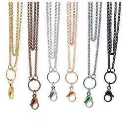 Whole-Panpan 32 inches Stainless steel rolo chain floating locket chains necklace chain1274V