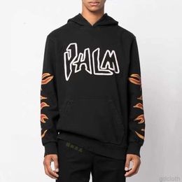 Designer Fashion Clothing Luxury Men's Sweatshirts palmes Angels Autumn and Winter New palmes Angel Flame Embroidery Letters Hooded Sweater Fashion