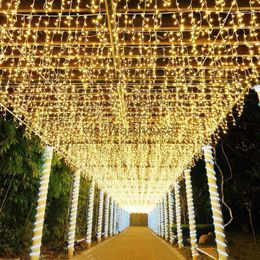 LED Strings Party EU/US Christmas LED Icicle Curtain String Light Decorations for Home Party Garland Outdoor Street The House Decor Droop 0.6-0.8m HKD230919