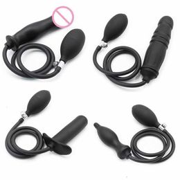 Sex Toy Massager Inflatable Anal Plug Dilator Prostate Butt for Woman Dildo Pump Adult Supplies Women Men I122w