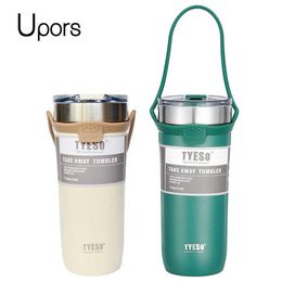 Thermoses UPORS Portable Thermal Cup 304 Stainless Steel Vacuum Insulated Double Wall Tumbler Travel Coffee Mug Cold Drinks Th191D