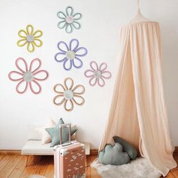 Decorative Figurines Wall Decora Weaving Daisies Decoration Flower Hanging Decor Bohemian Home Children's Dormitory Bedroom Art