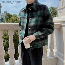 Men's Wool Blends 2023Brand Clothing Men Spring High Quality Business Woollen Jackets/Male Sim Fit Fashion Casual Woollen Coat Plus Size S-3XL L230919