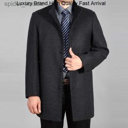 Men's Wool Blends Hot 2023 Sale Winter Men Cashmere Overcoat Long Mens Peacoat Trench Coat Homme Woollen Jacket Autumn L230919