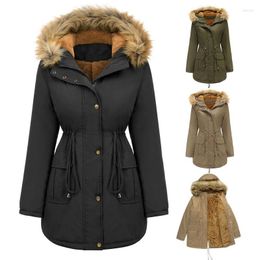 Women's Trench Coats Clothing Winter Jacket Women 2023 Hooded Parkas Big Fur Collar Thick Arctic Velvet Coat Female Mujer Chaqueta LXR268