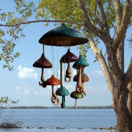 Decorative Figurines Melodious Wind Chimes Colourful Mushroom Unique Outdoor/indoor Decor For Patio Balcony Garden Natural Style Gifts