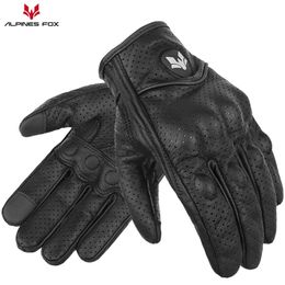 Five Fingers Gloves Summer Classical Leather Motorcycle Riding Gloves Touch Screen Breathable Moto Guantes Protective Sports Anti-fall Glove 230818