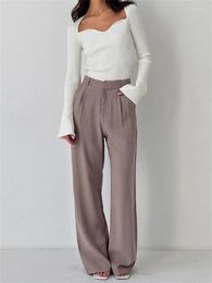 Women's Pants 2023 Stylish Women High Waist Solid Casual Wide Leg Streetwear OL Palazzo Loose Long Trousers