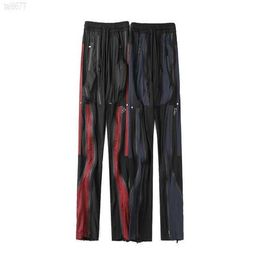 High Street Vibe Style Nylon Contrast Colour Side Glue Zipper Functional Wind Charge Pants Fashion Brand Casual Pants1eqv