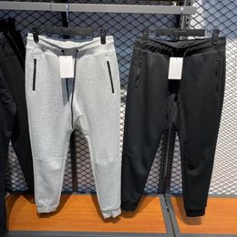 BLACK GRAY Tech Laminated zipper design running pants three-dimensional tailoring men's space cotton casual pants sports trou310J