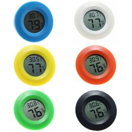 Mini Thermometer Fridge Hygrometer Portable Digital Temperature Instruments Acrylic Round Humidity Monitor Meter Detector 6 Colors