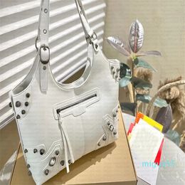 Fashion Mirror Retro Underarm Motorcycle Bag Women Shoulder Bag Luxury Metal Zipper Opening