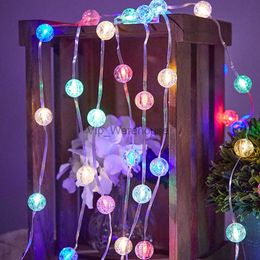 Stringhe LED Party 100/200/300 LED Luci a sfera con sfera di globo Plug in Crystal Bubble Ball Fata String Light 8 modalità per la decorazione dell'albero di Natale all'aperto HKD230919