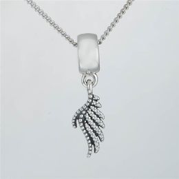 Loose Gemstones Phoenix Feather Dangle Charms With Clear CZ Micro Pave Charm 925 Sterling Silver Suitable For Style Bracelets