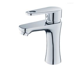 Bathroom Sink Faucets Copper Small Waist Single Hole And Cold Washbasin Faucet Mixed Water Basin