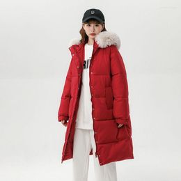 Women's Trench Coats Winter Cold Coat Parkas Super Jackets Long Hooded Padded Jacket Fur Collar Wholesale Women Clothes