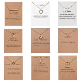 10 Styles Fashion Jewelry Women Pendant Necklace Cat Ear Angel Wings Bird Animal Circle Geometric Charm Clavicle Chains Collar2381