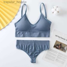 Bras Sets Bras Sets Sexy Lace Solid Colour Full Cup Bra Women Wireless Breathable Comfortable Underwear Thin Lingerie Set Large Size M L L230919