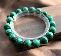 Strand Natural Chrysocolla Green Malachite Round Beads Bracelet 12mm