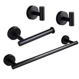 Bath Accessory Set Kit Bathroom Shelf Towel Rack Toilet Paper Holder Modern Hardware Wc Home Novelties Accessories Napkin Organiser Furniture Black 230919