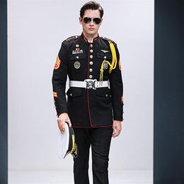 Spring Autumn Navy captain Seaman Costume Quality Seafarer Uniform luxury cruise ship Security Guards Suits Hat Jacket Pants Acces226o