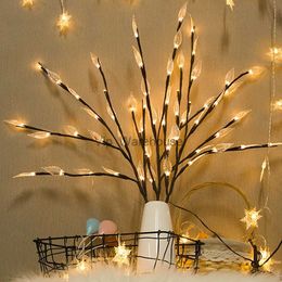 Stringhe LED Party 3 Pack 20 LED Ramo di albero di salice Luce Alimentato tramite USB Rami illuminati Riempitore per vaso Ramo di salice Ramo illuminato per decorazioni natalizie HKD230919