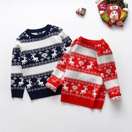 Pullover Baby Boys Girls Christmas Sweater Autumn Winter Warm Long Sleeve Knitting Pullovers Sweatshirts Tops For 16 Years Old Kids 230918