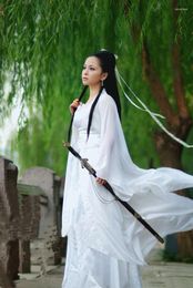 Stage Wear Classic Chinese White Costume Hanfu Han Cloth Sling And Drag Contracting Girdle Chiffon Sand