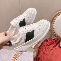 top Luxurys Designers High Top Quality casual shoes Women Sneakers Red Green Stripe Star Platform Men Casual Shoe Italy White Leather leather laceup Embroidery Stri