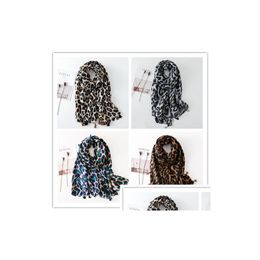 Large Size Women Leopard Print Scarf Tassel Scarves 180X100Cm Spring Autumn Shawls Wraps Cotton And Linen Er-Up Muslim Hijab Drop Deli Dhgst