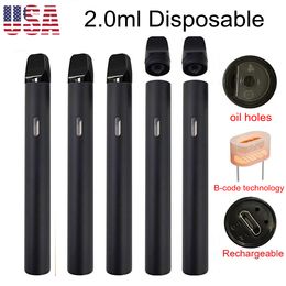 USA STOCK 2.0ml Empty Pen 2 Gramme Devices 350mah Rechargeable Battery 50pcs/case Local 2-5 Days Delivery D11 No leaking Electronic Cigarettes