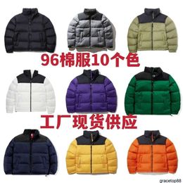 9k82 Men's Down Parkas Winter New Embroidery with Classic High Quality Cotton Suit for Men and Women Loose Bread Warmth Windproof Thickening