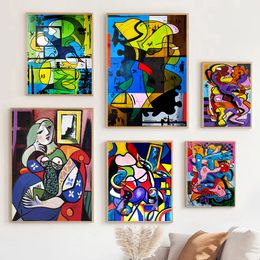 Paintings Customizable Graffiti Wall Art Modern Living Room Home Picasso Classic Artwork Abstract Feminine Poster Canvas Painting 230919