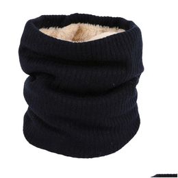 Fashion Winter Scarf Thickened Wool Collar Scarves Neck Cotton Uni Double Layer Plus Veet Knitted Drop Delivery Dhinu