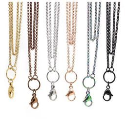 Whole-Panpan 32 inches Stainless steel rolo chain floating locket chains necklace chain1182T