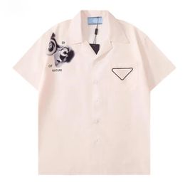 2023 Дизайнерская рубашка Мужские рубашки на пуговицах Рубашка для боулинга с принтом Гавайские повседневные рубашки с цветочным принтом Мужские приталенные платья с короткими рукавами Hawaiian247T