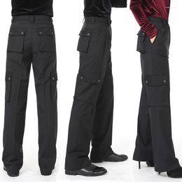 Stage Wear Ballroom Dance Pants Men Unisex Multi-Pocket Trousers Male Latin National Standard Modern Dancing Clothes Practice DNV10099