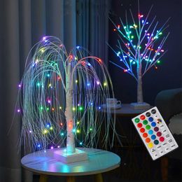 LED Strings Party RGB Willow Light 16 Color Artificial Birch Tree Lamp Children's Bedroom Night Light for Wedding Christmas Party Decor HKD230919