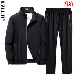 Men's Tracksuits Spring Autumn Men Casual Sports Joggers Sets Sportswear Sweatsuit Fitness Suits 2 Pieces Male Plus Size 8XL 230919