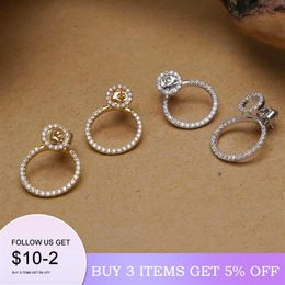 Hoop & Huggie Starmoon Micro Pave Zircon Front And Back Circle Stud Earrings For Women 2021 Jewelry Delicate Earings Whole2005