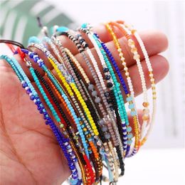 Beaded Strands Pinksee Creative Retro Ethnic Style Colorful Seed Beads Bracelet For Women Girls Delicate Fashion Friendship Jewel281b