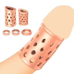 Sex Toy Massager 5pcs/set Cock Ring Penis Foreskin Rings Delay Time Lock Sprem Chastity Cage Enlargement Erotic for Men Adult Shop