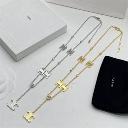 Luxury Designer Jewellery CE Necklace Silver Gold Fashion Neck Chains For Women Ornaments Gifts Wedding Party Jewellery Classic Necklaces