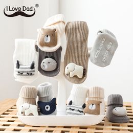 Kids Socks Cute Cartoon Animal Baby for Boy Girl Winter Spring Soft Cotton Bear Cat Elephant Anti Slip Soled born Toddler 230919