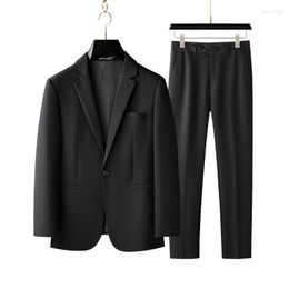 Men's Suits High-end Large Size (Blazer Vest Dress Pants) Fashion Business Formal Wedding Loose Three-piece Set