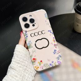 New Designer Phone Case For IPhone 15 Fashion Flowers Pattern Phonecase Luxury Letters Cover Shell For IPhone 14 Pro Max 13 12 11 New -3