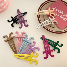 French New Candy Colour Hair Clip Cute Women's Side Hair Clip Designer Luxury Love Hair Jewellery Simple Style Alloy Girl BB Hair Barrettes