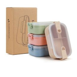 Wheat Straw Lunch Box Microwave Bento Boxes Health Natural Student Portable Food Storage Dinner Box Fruit Snack Storage Container Q577